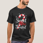 Sweet But Twisted Funny Christmas Candy Cane Xmas  T-Shirt (Vorderseite)
