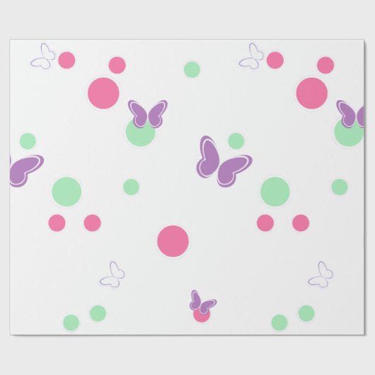sweet butterflies and polka dots geschenkpapier (Flach)