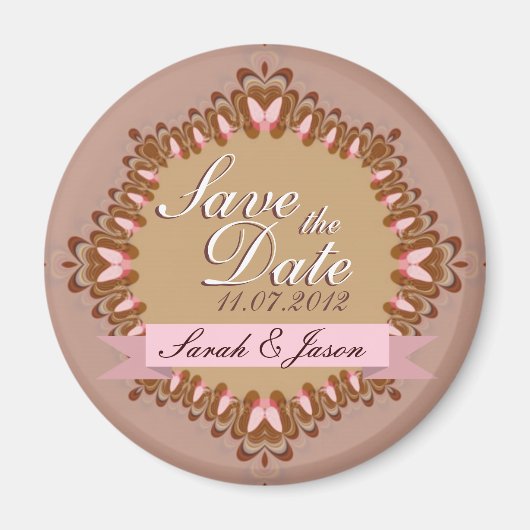 Sweet Butterfly Lace Save the Date Wedding Magnet (Vorne)