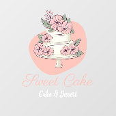 Sweet Cake Bakery Cake & Dessert Logo Fensteraufkleber (Blatt)