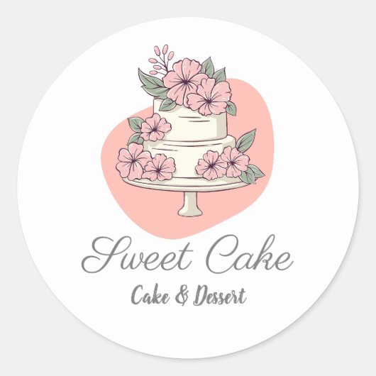 Sweet Cake Bakery Cake & Dessert Logo Runder Aufkleber (Vorderseite)
