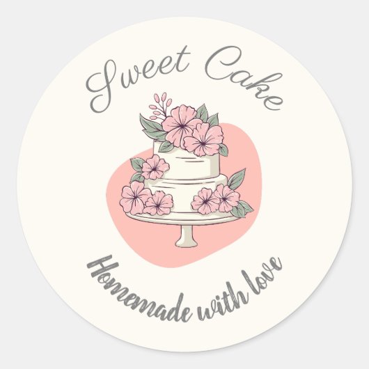 Sweet Cake Bakery Logo Runder Aufkleber (Vorderseite)
