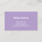 Sweet Cake Bakery Niedlich Typografy Lavendel Visitenkarte (Rückseite)