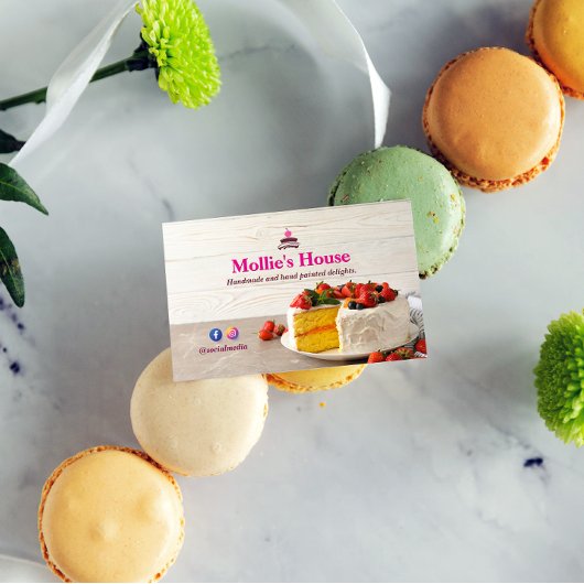 Sweet Cake Business | Elegante rosa Visitenkarte