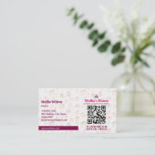 Sweet Cake Business | Elegante rosa Visitenkarte (Stehend Vorderseite)