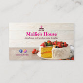 Sweet Cake Business | Elegante rosa Visitenkarte (Rückseite)