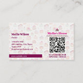 Sweet Cake Business | Elegante rosa Visitenkarte (Vorderseite)