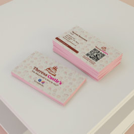 Sweet Cake Business | Elegantes Rosa Visitenkarte