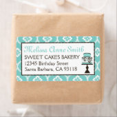 Sweet Cake Business Shipping Label Turq (Insitu)