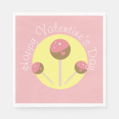 Sweet Cake Pop Valentines Pink Serviette (Vorderseite)