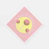 Sweet Cake Pop Valentines Pink Serviette (Ecke)