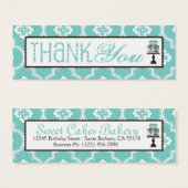 Sweet Cake Skinny TY Geschenk Tag Turq (Vorne & Hinten)