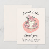 Sweet Cake Watercolor Bakery Insert Card (Vorne/Hinten)