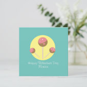 Sweet Cakepop Valentinstag Postkarte (Stehend Vorderseite)