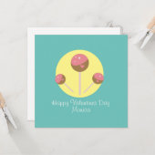 Sweet Cakepop Valentinstag Postkarte (Vorderseite/Rückseite Beispiel)