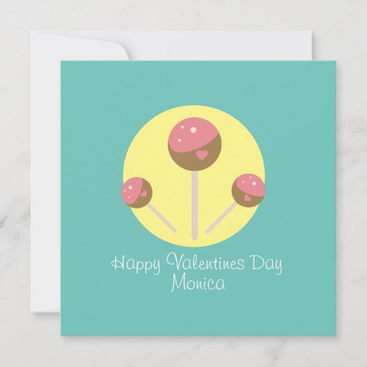 Sweet Cakepop Valentinstag Postkarte (Vorderseite)