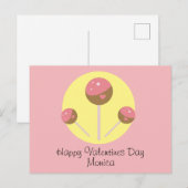 Sweet Cakepop Valentinstag Postkarte (Vorne/Hinten)