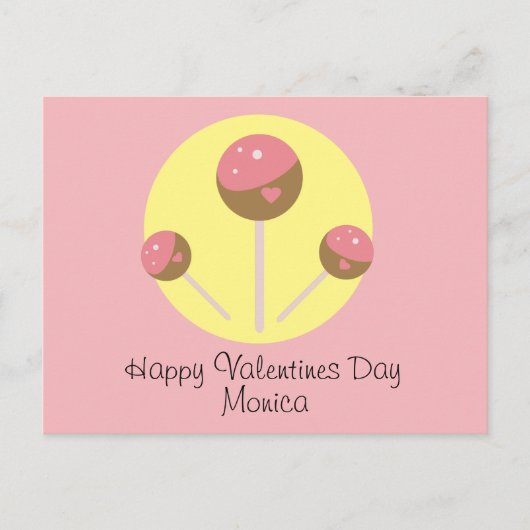 Sweet Cakepop Valentinstag Postkarte (Vorderseite)