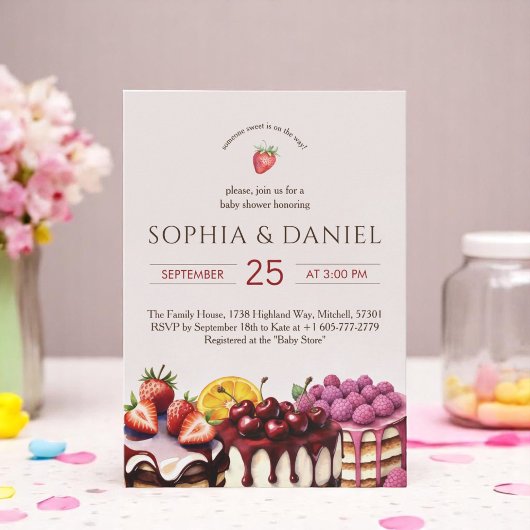 Sweet Cakes Wassercolor Kinderdusche Einladung