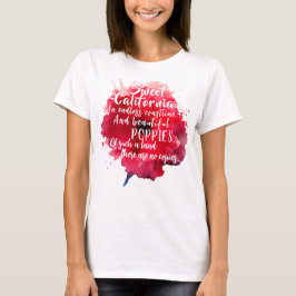 Sweet California Red Poppy Romantic Patriotic T-Shirt