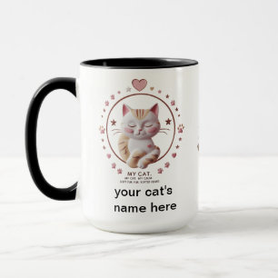 Sweet Calm Cat Tasse - Pink Heart Combo Cup