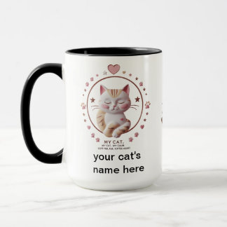 Sweet Calm Cat Tasse - Pink Heart Combo Cup