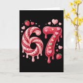 Sweet Candy 67 Strawberry Heart Drip Cute Valentin Karte (Gelbe Blume)