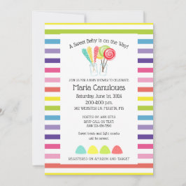 Sweet Candy Baby Dusche Einladung