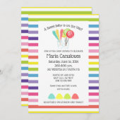 Sweet Candy Baby Dusche Einladung (Vorne/Hinten)