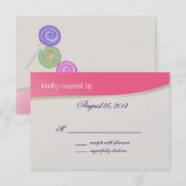 Sweet Candy Bat Mitzvah Response Card RSVP Karte (Vorne/Hinten)