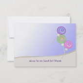 Sweet Candy Bat Mitzvah Response Card RSVP Karte (Rückseite)