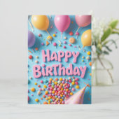 Sweet Candy Birthday Card (Stehend Vorderseite)