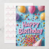 Sweet Candy Birthday Card (Vorne/Hinten)