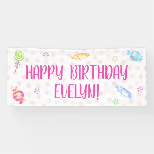 Sweet Candy Birthday Party Banner (Horizontal)