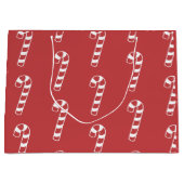 Sweet Candy Cane auf Red Große Geschenktüte (Vorderseite)