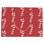 Sweet Candy Cane auf Red Große Geschenktüte (Rückseite)