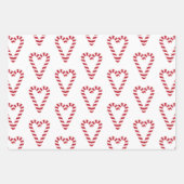 Sweet Candy Cane Heart Geschenkpapier Set (Vorderseite)
