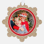 Sweet Candy Cane Photo Christmas Holiday Ornament Karte (Vorderseite)