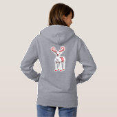 Sweet Candy Cane Reindeer Hoodie (Schwarz voll)