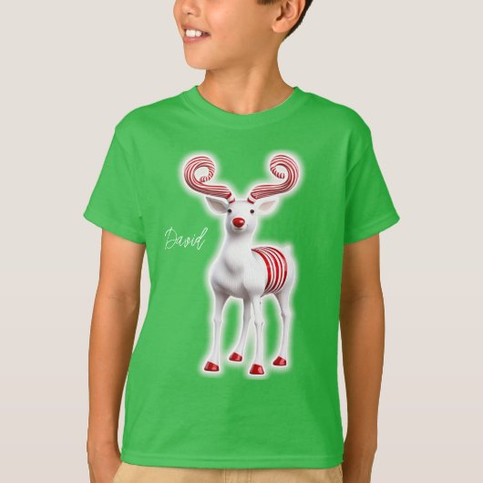 Sweet Candy Cane Reindeer T-Shirt (Vorderseite)