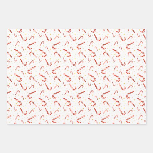 Sweet Candy Cane Weihnachtswrapping Paper Sheets Geschenkpapier Set (Vorderseite 3)