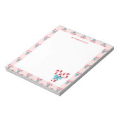Sweet Candy Canes and Bows Weihnachtsmuster Notizblock (Rotiert)