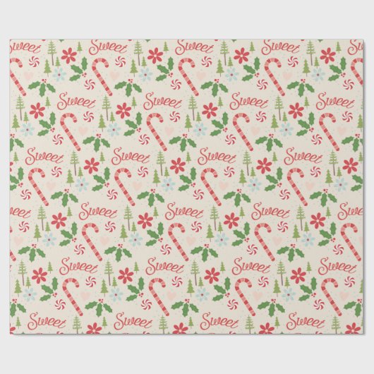 Sweet Candy Canes Geschenkpapier (Flach)
