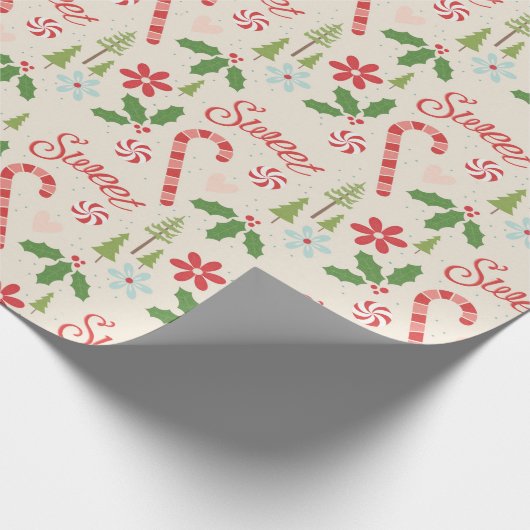 Sweet Candy Canes Geschenkpapier (Ecke)