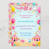 Sweet Candy Carnival Geburtstagsparty Einladung (Vorne/Hinten)