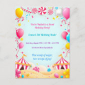 Sweet Candy Carnival Geburtstagsparty Einladung Postkarte (Vorderseite)