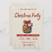 🍬🎄Sweet Candy Christmas Editable 5x7” Invitation Einladung (Vorne/Hinten)