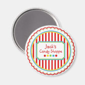 Sweet Candy Circus Streifen Magnet (Vorderseite/Rückseite)