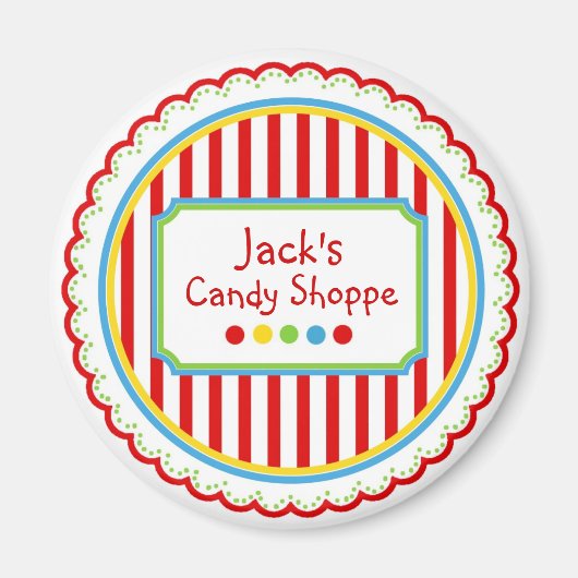 Sweet Candy Circus Streifen Magnet (Vorne)