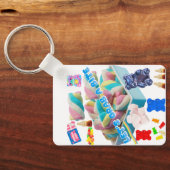 Sweet Candy Collage Acrylic Keychain Schlüsselanhänger (Rückseite)